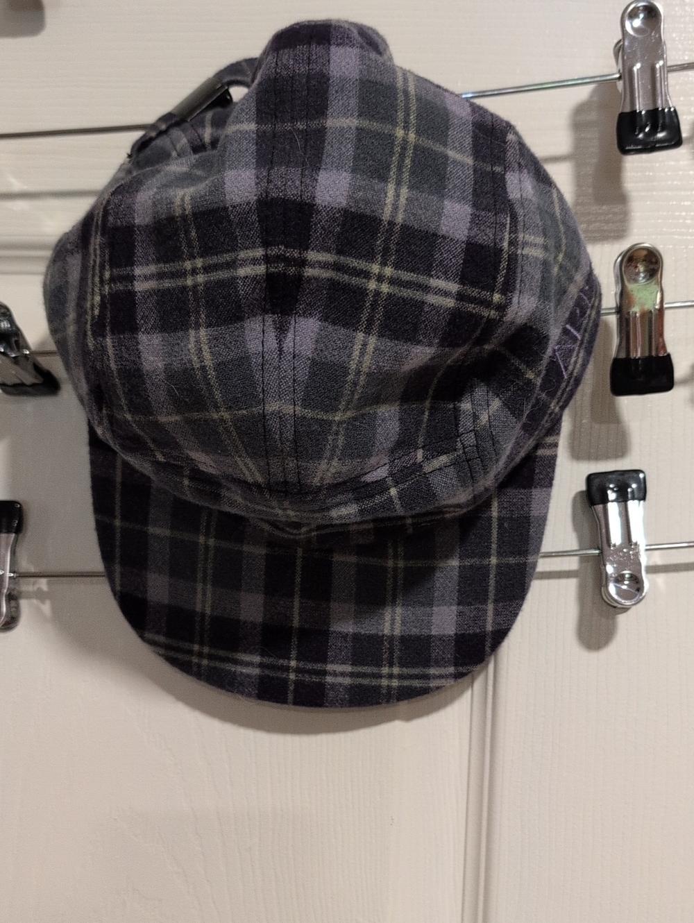Arista Plaid Baseball Hat in Charcoal, Lavender and Light Gray